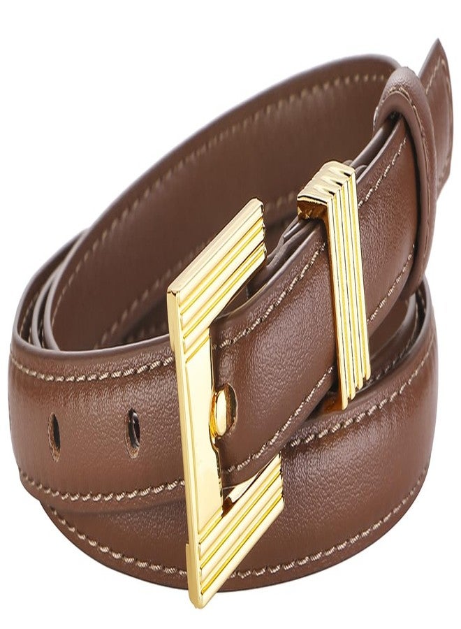 ALAIX Women Skinny Leather Belt for Jeans Pants Dress Belts Thin Black Leather Belt Gold/Silver Buckle Belts for Women - Image 1